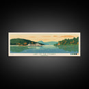 Lake of the Ozarks Missouri Framed Canvas Print, Panoramic Wall Art, Midcentury Modern, Pop Art, Living Room Decor, Travel Poster, Lake House Art
