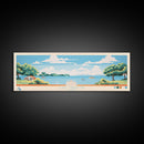 Lake Tawakoni, Texas Panoramic Wall Art Framed Canvas Print, Midcentury Modern, Pop Art, Home Decor, Travel Poster, Bedroom Art
