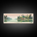 Lay Lake, Alabama Panoramic Wall Art Framed Canvas Print, Midcentury Modern, Pop Art, Home Decor, Travel Poster, Bedroom Art