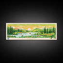 Loon Lake, Alaska Panoramic Wall Art Framed Canvas Print, Midcentury Modern, Pop Art, Home Decor, Travel Poster, Living Room Art