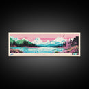 Mendenhall Lake, Alaska Panoramic Wall Art Framed Canvas Print, Midcentury Modern, Pop Art, Home Decor, Travel Poster, Living Room Art