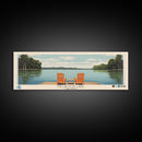 Millwood Lake, Arkansas Framed Canvas Print, Panoramic Wall Art, Midcentury Modern, Pop Art, Home Decor, Travel Poster, Bedroom Art