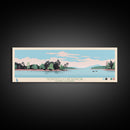 Monticello Reservoir, South Carolina Framed Canvas Print, Panoramic Wall Art, Midcentury Modern, Pop Art, Home Decor, Travel Poster, Bedroom Art