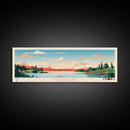 Montreal Lake, Saskatchewan Framed Canvas Print, Panoramic Wall Art, Midcentury Modern, Pop Art, Home Decor, Travel Poster, Living Room Art