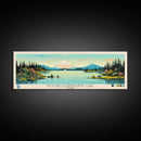 Mooselookmeguntic Lake, Maine Framed Canvas Print, Panoramic Wall Art, Midcentury Modern, Pop Art, Home Decor, Travel Poster, Living Room Art