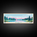 Niglaktak Lake, Alaska Framed Canvas Print, Panoramic Wall Art, Midcentury Modern, Pop Art, Home Decor, Travel Poster, Bedroom Art