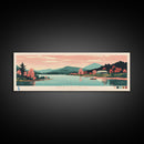 Nimisila Reservoir, Ohio Framed Canvas Print, Panoramic Wall Art, Midcentury Modern, Pop Art, Home Decor, Travel Poster, Living Room Art