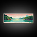 Nolin River Lake, Kentucky Framed Canvas Print, Panoramic Wall Art, Midcentury Modern, Pop Art, Home Decor, Travel Poster, Bedroom Art
