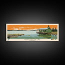 North Moose Lake, Manitoba Framed Canvas Print, Panoramic Wall Art, Midcentury Modern, Pop Art, Home Decor, Travel Poster, Bedroom Art
