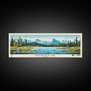 Nulvororok Lake, Alaska Framed Canvas Print, Panoramic Wall Art, Midcentury Modern, Pop Art, Home Decor, Travel Poster, Living Room Art