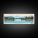 Nunavaugaluk Lake, Alaska Framed Canvas Print, Panoramic Wall Art, Midcentury Modern, Pop Art, Home Decor, Travel Poster, Living Room Art