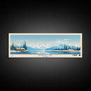 Nuyakuk Lake, Alaska Framed Canvas Print, Panoramic Wall Art, Midcentury Modern, Pop Art, Home Decor, Travel Poster, Bedroom Art