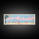 Oneida Lake, New York Framed Canvas Print, Panoramic Wall Art, Midcentury Modern, Pop Art, Home Decor, Travel Poster, Bedroom Art