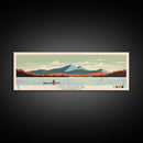 Otis Reservoir, Massachusetts Framed Canvas Print, Panoramic Wall Art, Midcentury Modern, Pop Art, Home Decor, Travel Poster, Living Room Art