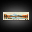 Pawtuckaway Lake, New Hampshire Framed Canvas Print, Panoramic Wall Art, Midcentury Modern, Pop Art, Home Decor, Travel Poster, Bedroom Art