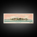 Pelican Lake, Manitoba Framed Canvas Print, Panoramic Wall Art, Midcentury Modern, Pop Art, Home Decor, Travel Poster, Bedroom Art