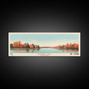 Radner Lake, Tennessee Framed Canvas Print, Living Room Art, Midcentury Modern, Panoramic Travel Poster, Pop Art, Wall Art