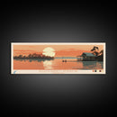 Ross R. Barnett Reservoir, Mississippi Framed Canvas Print, Panoramic Travel Poster, Midcentury Modern Art, Home Decoration, Pop Art, Wall Art