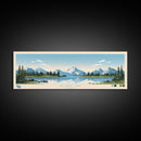 Selawik Lake, Alaska Framed Canvas Print, Panoramic Wall Art, Midcentury Modern Decor, Pop Art, Travel Poster, Home Decoration