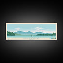 Smith Mountain Lake, Virginia Framed Canvas Print, Lake House Decor, Midcentury Modern Art, Pop Art, Travel Poster, Bedroom Wall Art