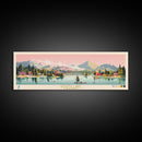 South Lake, California Framed Canvas Print, Lake House Decor, Midcentury Modern Art, Pop Art, Travel Poster, Bedroom Wall Art