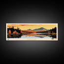 Squam Lake, New Hampshire Framed Canvas Print, Lake House Art, Midcentury Modern Decor, Pop Art, Travel Poster, Living Room Wall Art