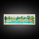 Sunfish Pond, New Jersey Framed Canvas Print, Lake House Decor, Midcentury Modern Art, Pop Art, Travel Poster, Bedroom Wall Art