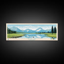 Tioga Lake, California Framed Canvas Print, Lake House Art, Midcentury Modern Decor, Pop Art, Travel Poster, Bedroom Wall Art