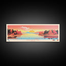 Tippecanoe Lake, Indiana Framed Canvas Print, Lake House Decor, Midcentury Modern Art, Pop Art, Travel Poster, Living Room Wall Art