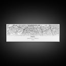 Panoramic Paris City Map, France Art, Map Print, Minimalist Wall Art, Canvas Art, Housewarming Gift, Street Map Art, Closing Gift