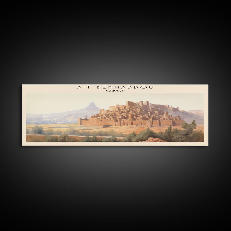 Ait Benhaddou Travel Poster Print, Framed Canvas Wall Art, Metal Wall Art, Morocco art, Gift For Him, Travel Wall Art, Travel Lover Gift