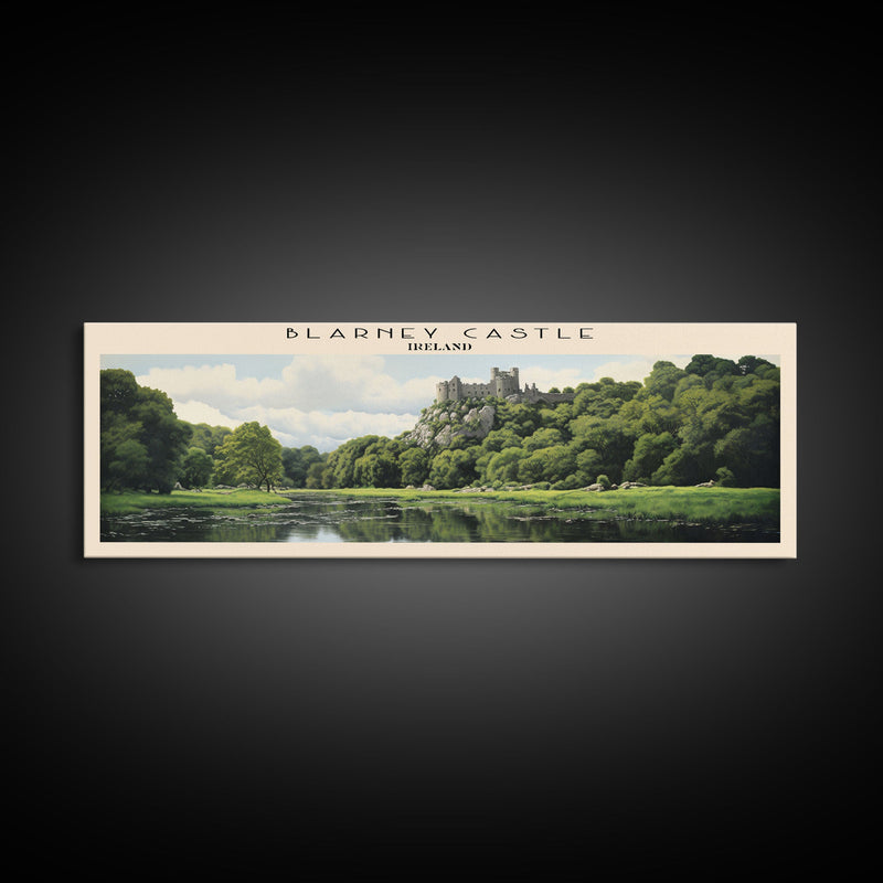 Blarney Castle COUNTRY | Framed Travel Poster Canvas Print | Trendy Wall Art | Watercolor Painting | Living Room Art | Unique Art