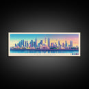 Abu Dhabi, United Arab Emirates Panoramic Travel Poster Canvas Print, Abu Dhabi, United Arab Emirates Painting, United Arab Emirates Art, Abu Dhabi Travel Art, Living Room Painting