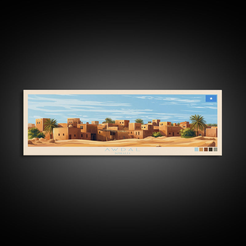 Awdal, Somalia Panoramic Travel Poster Canvas Print, Awdal, Somalia Painting, Somalia Art, Awdal Panoramic Travel Art, Travel Painting