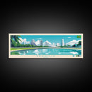 Brasilia, Brazil Panoramic Travel Poster Canvas Print, Brasilia, Brazil Painting, Brazil Art, Brasilia Panoramic Travel Art, Travel Painting