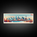 Calgary, Canada Panoramic Travel Poster Canvas Print, Calgary, Canada Painting, Canada Art, Calgary Travel Art, Living Room Painting