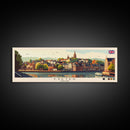 Panoramic Travel Poster Exeter, England Canvas Print, Exeter, England Painting, England Art, Exeter Travel Art, Guest Room Painting