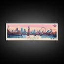 London, England Panoramic Travel Poster Canvas Print, London, England Painting, England Art, London Panoramic Travel Art, Travel Painting