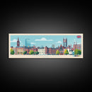 Manchester, England Panoramic Travel Poster Canvas Print, Manchester, England Painting, England Art, Manchester Travel Art, Guest Room Painting