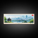 Panoramic Travel Poster Nanjing, China Canvas Print, Nanjing, China Painting, China Art, Nanjing Travel Art, Guest Room Painting