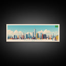 Sao Paulo, Brazil Panoramic Travel Poster Canvas Print, Sao Paulo, Brazil Painting, Brazil Art, Sao Paulo Panoramic Travel Art, Travel Painting