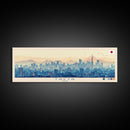 Tōkyō, Japan Panoramic Travel Poster Canvas Print, Tōkyō, Japan Painting, Japan Art, Tōkyō Travel Art, Living Room Painting
