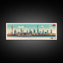 Panoramic Travel Poster Tianjin, China Canvas Print, Tianjin, China Painting, China Art, Tianjin Travel Art, Guest Room Painting