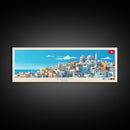 Panoramic Travel Poster Tunis, Tunisia Canvas Print, Tunis, Tunisia Painting, Tunisia Art, Tunis Travel Art, Guest Room Painting