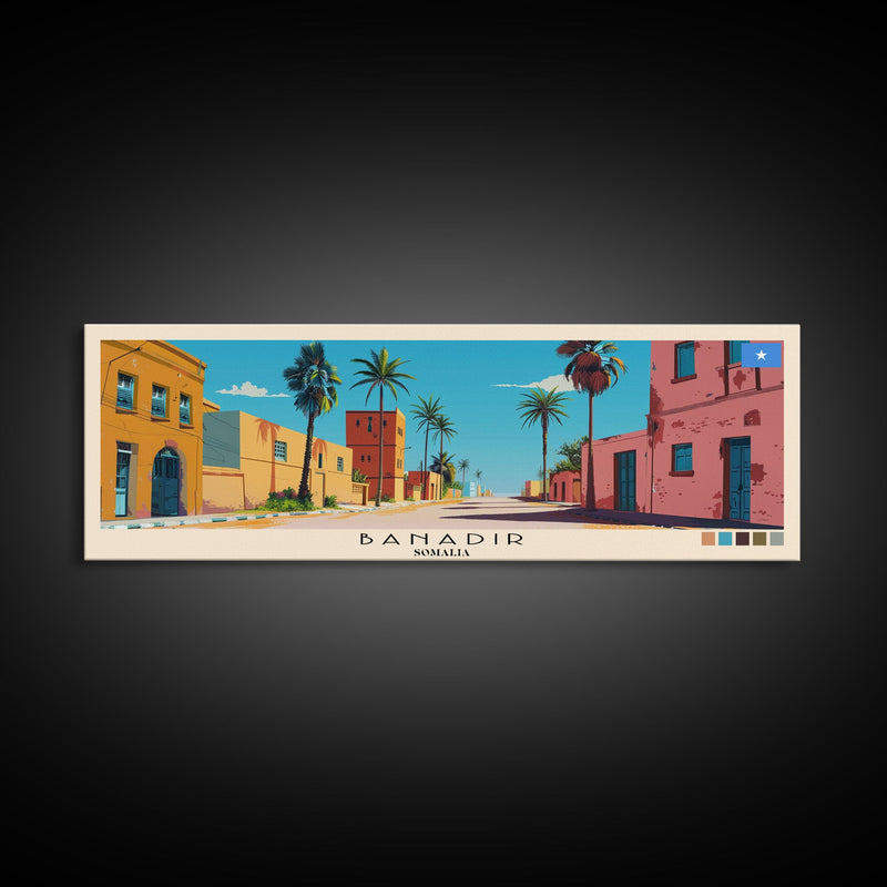 Banadir, Somalia Panoramic Canvas Print, Banadir, Somalia Painting, Somalia Art, Banadir Travel Poster, Travel Art, Living Room Painting