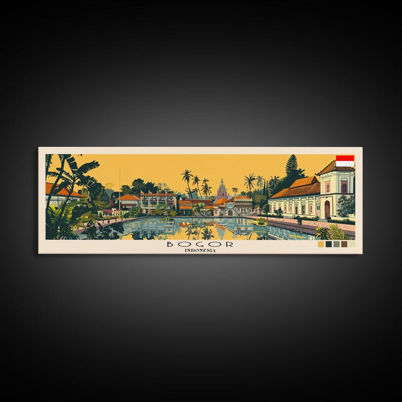 Bogor, Indonesia Panoramic Canvas Print, Bogor, Indonesia Painting, Indonesia Art, Bogor Travel Poster, Travel Art, Vacation Gift