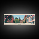 Canterbury, England Panoramic Canvas Print, Canterbury, England Painting, England Art, Canterbury Travel Poster, Travel Art, Vacation Gift
