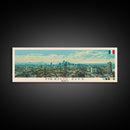Mexico City, Mexico Panoramic Canvas Print, Mexico City, Mexico Painting, Mexico Art, Mexico City Travel Poster, Travel Art, Guest Room Painting
