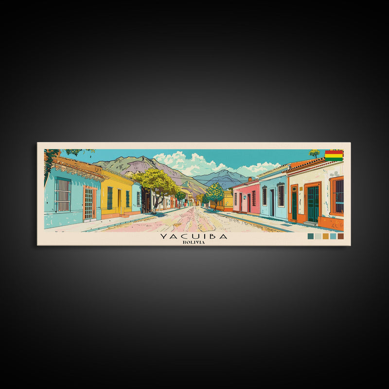 Yacuiba, Bolivia Panoramic Canvas Print, Yacuiba, Bolivia Painting, Bolivia Art, Yacuiba Travel Poster, Travel Art, Living Room Painting