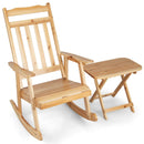 Front Porch Rocking Chair and Foldable Table Set for Outdoors-Natural by LJGDeals